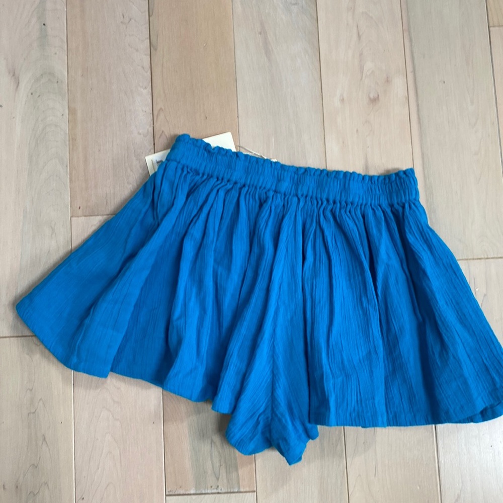 Suzie Kondi green side pockets gauze cotton play shorts blue - Picture 8 of 12